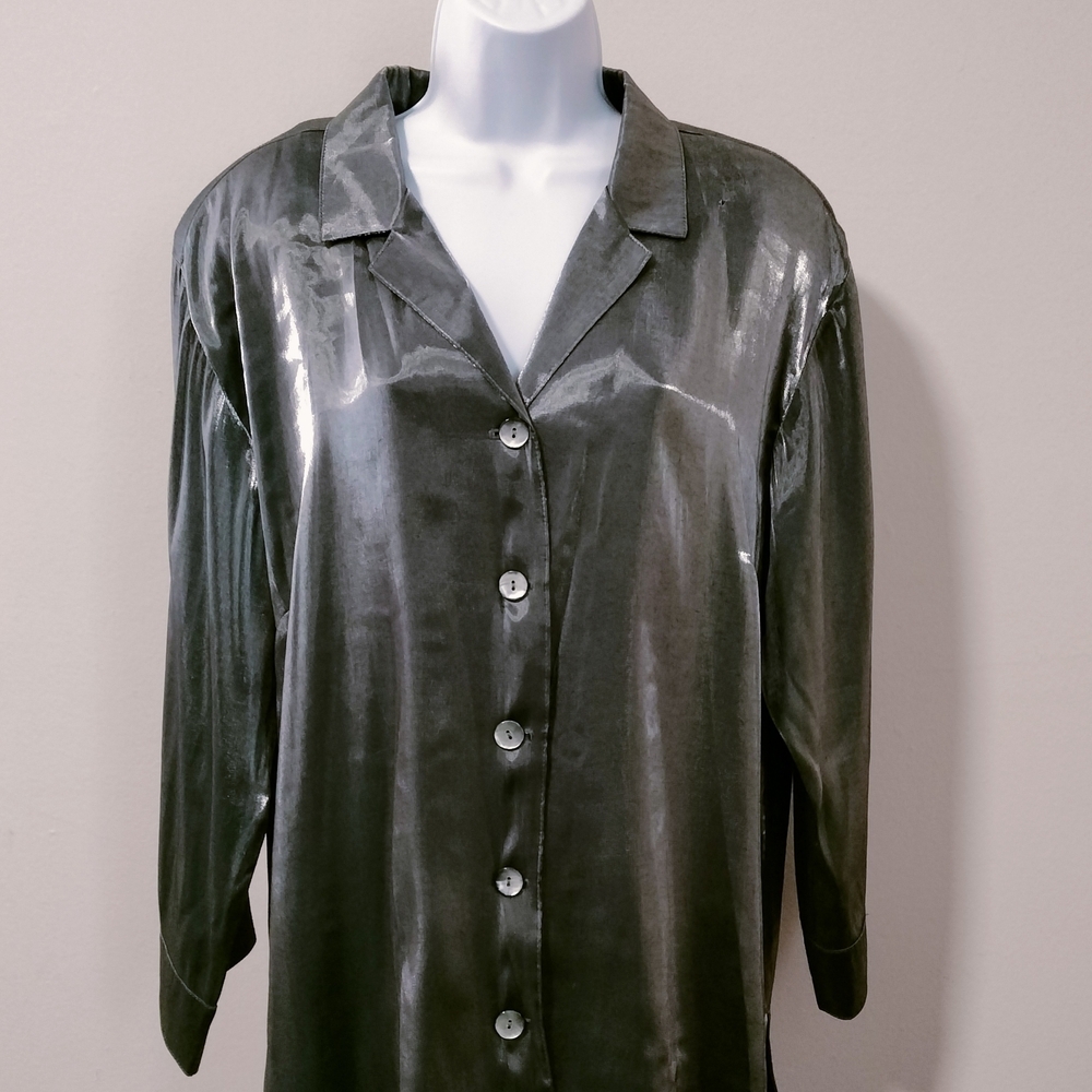 Shimmering Charcoal Button Down Shirt